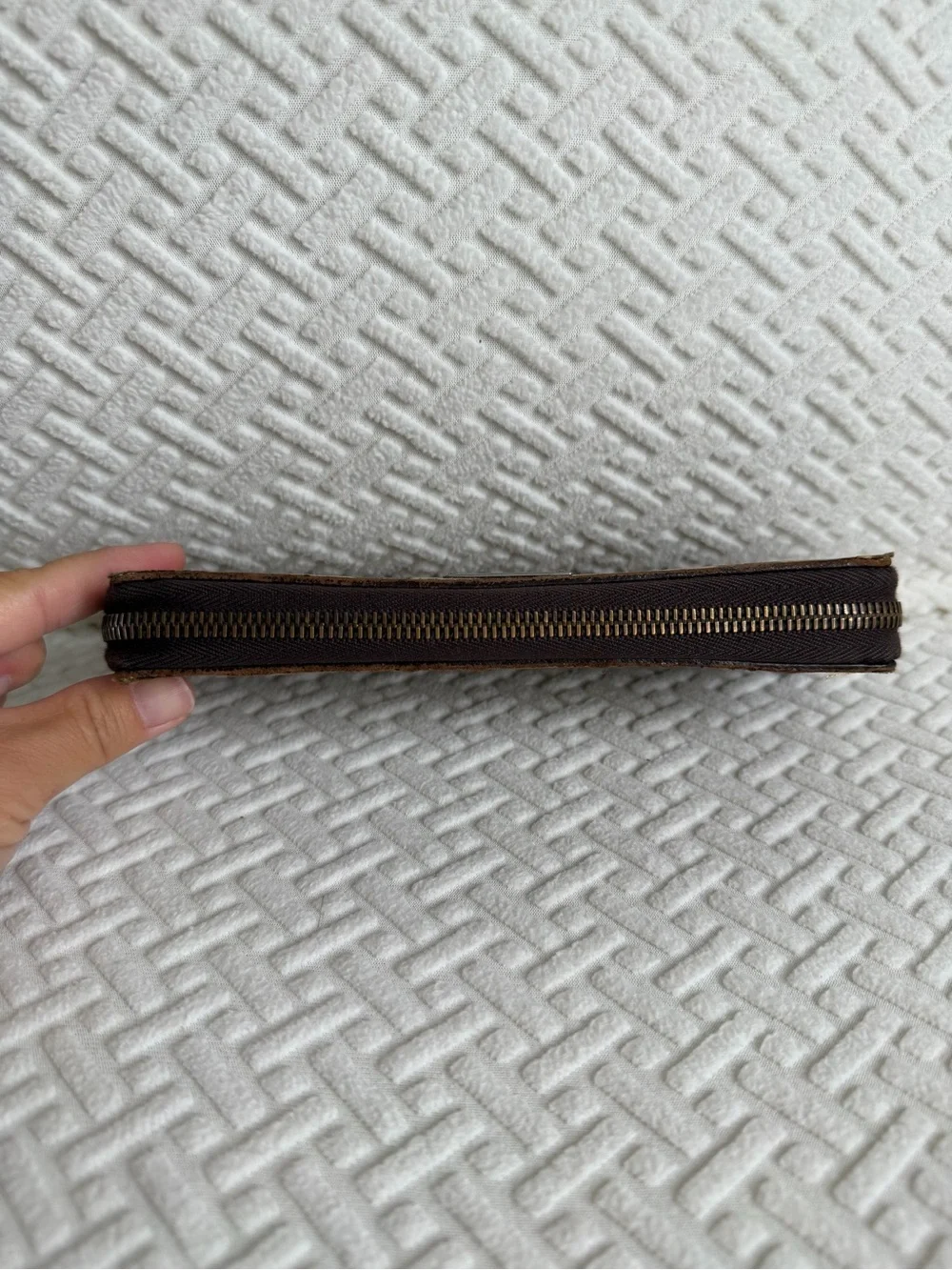 Gucci Tan/Brown GG Canvas Zip Wallet